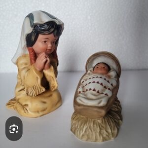 Charming Nativity Figurine Set - Cream and Brown